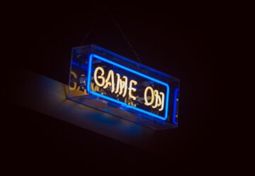 virtual game night suggestions, neon game on sign