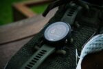 sports training and wearables, garman watch on shoe