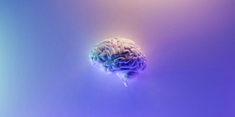casual games cognitive benefits, 3d brain on purple background