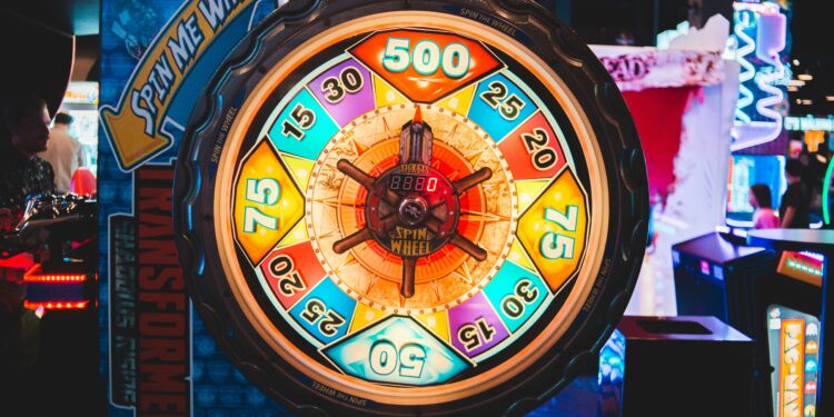 Spin the wheel game with backlight