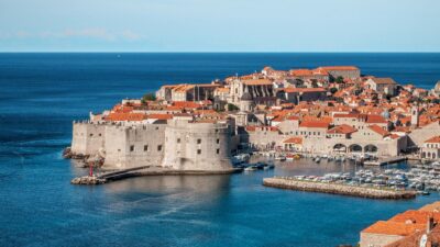 Dubrovnik, Croatia port city surrounded by the sea, travel destinations