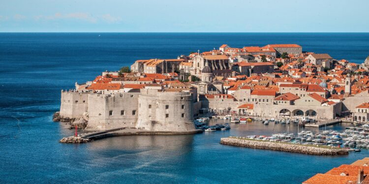 Dubrovnik, Croatia port city surrounded by the sea, travel destinations