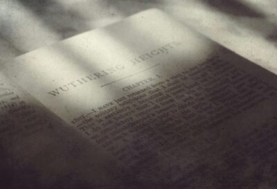 Close Up Shot of an Open Wuthering Heights book