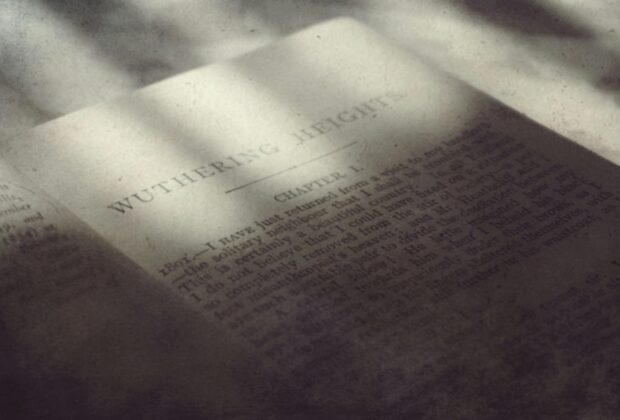 Close Up Shot of an Open Wuthering Heights book