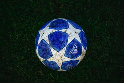 English Premier League blue ball with stars and adidas