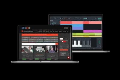 screens showing bandlab for education