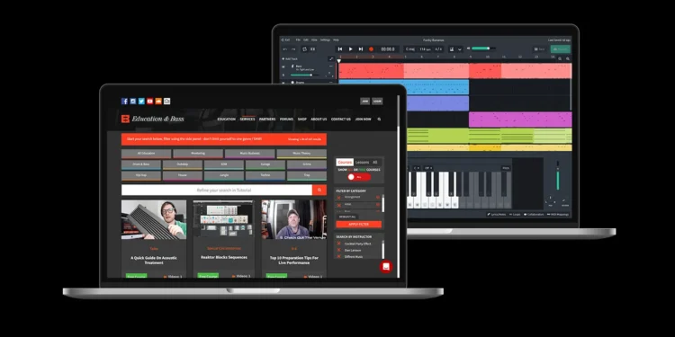 screens showing bandlab for education