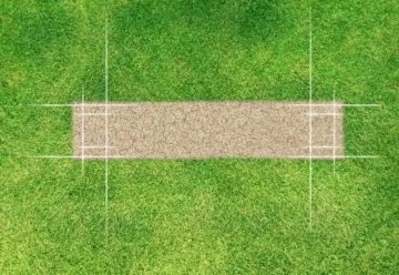 lines on a green field demonstrating how many creases are there in cricket