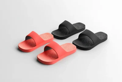 plain red and black slides for men